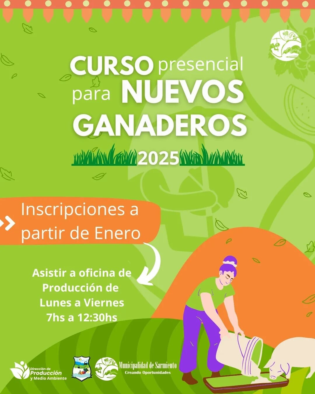 El municipio de Sarmiento brindara Cursos Nuevos Ganaderos 2025
