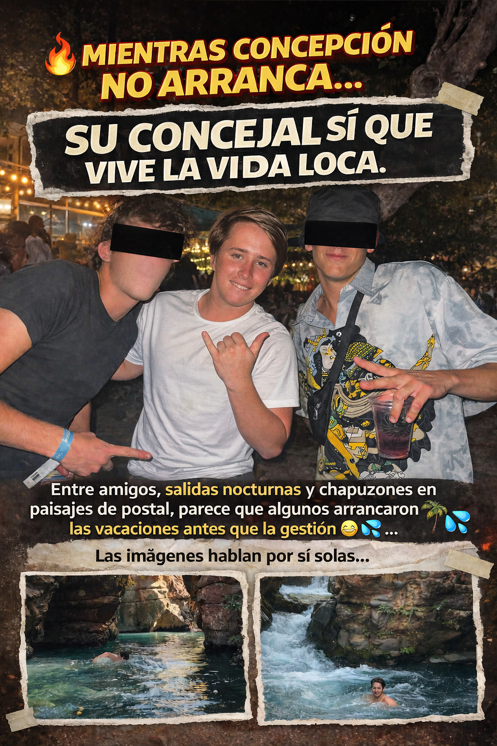 🔥 Mientras Concepción no arranca… su concejal sí que vive la vida loca.