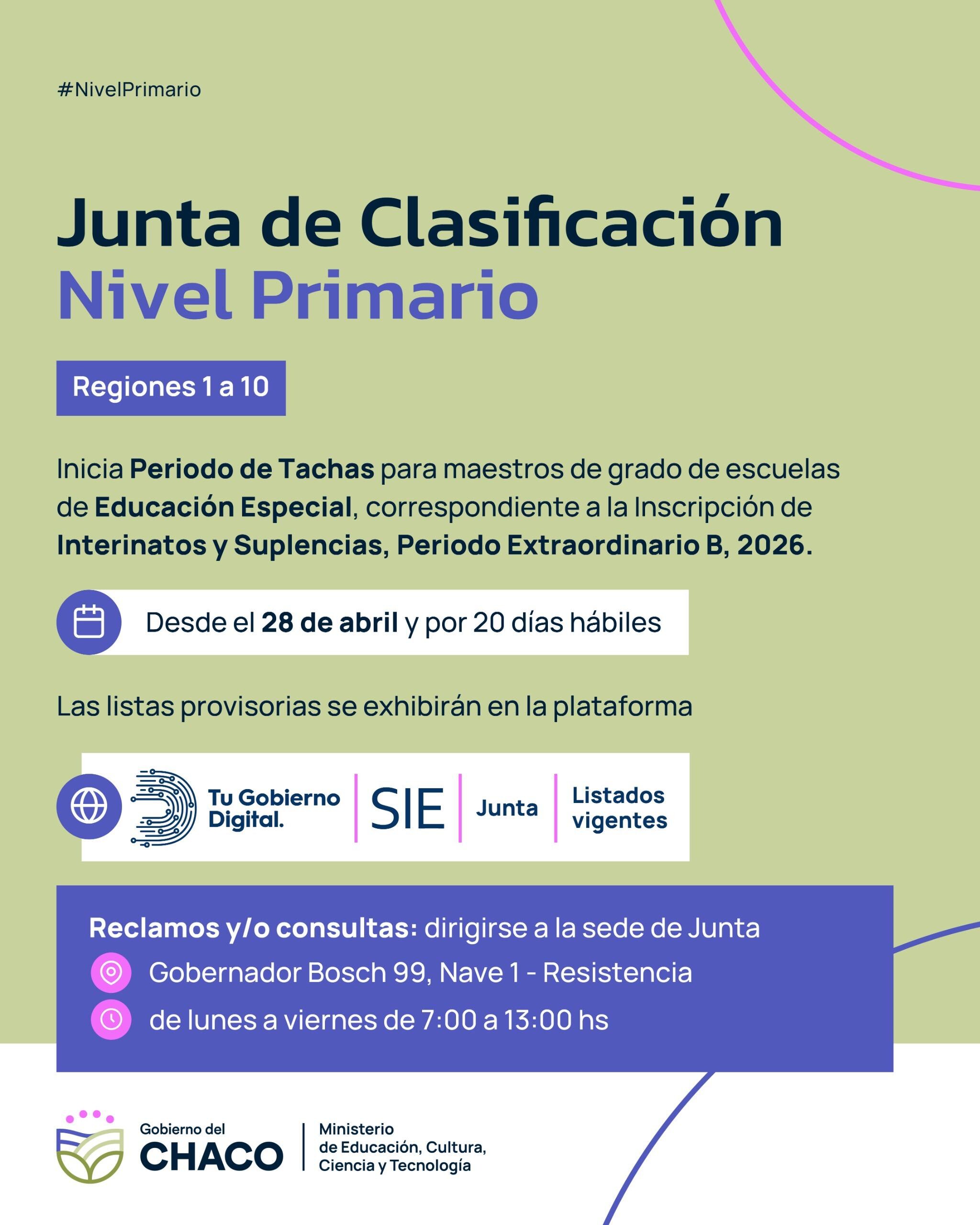 EDUCACIÓN ESPECIAL: INICIA EL PERÍODO DE TACHAS PARA INTERINATOS Y SUPLENCIAS DE MAESTROS DE GRADO