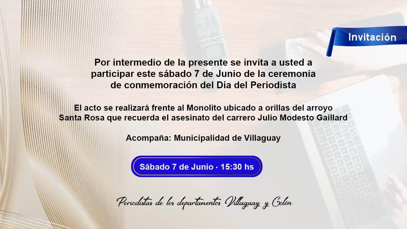 SÁBADO 07 DE JUNIO CEREMONIA CONMEMORAION DÍA DEL PERIODISTA