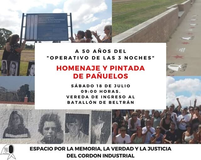 Homenaje a 50 años del «Operativo de las 3 Noches» en el Cordón Industrial