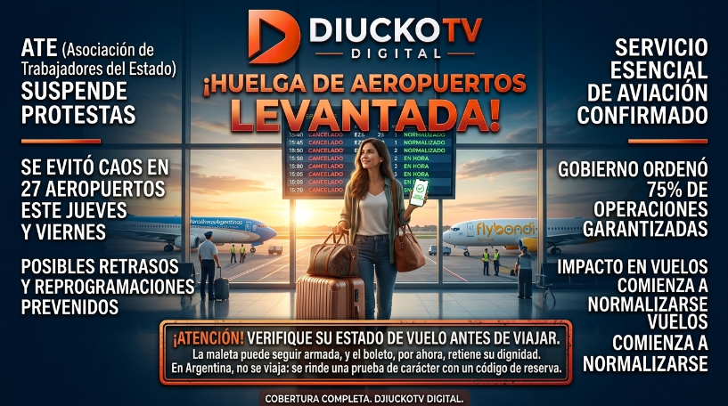 SE LEVANTÓ EL PARO EN LOS AEROPUERTOS