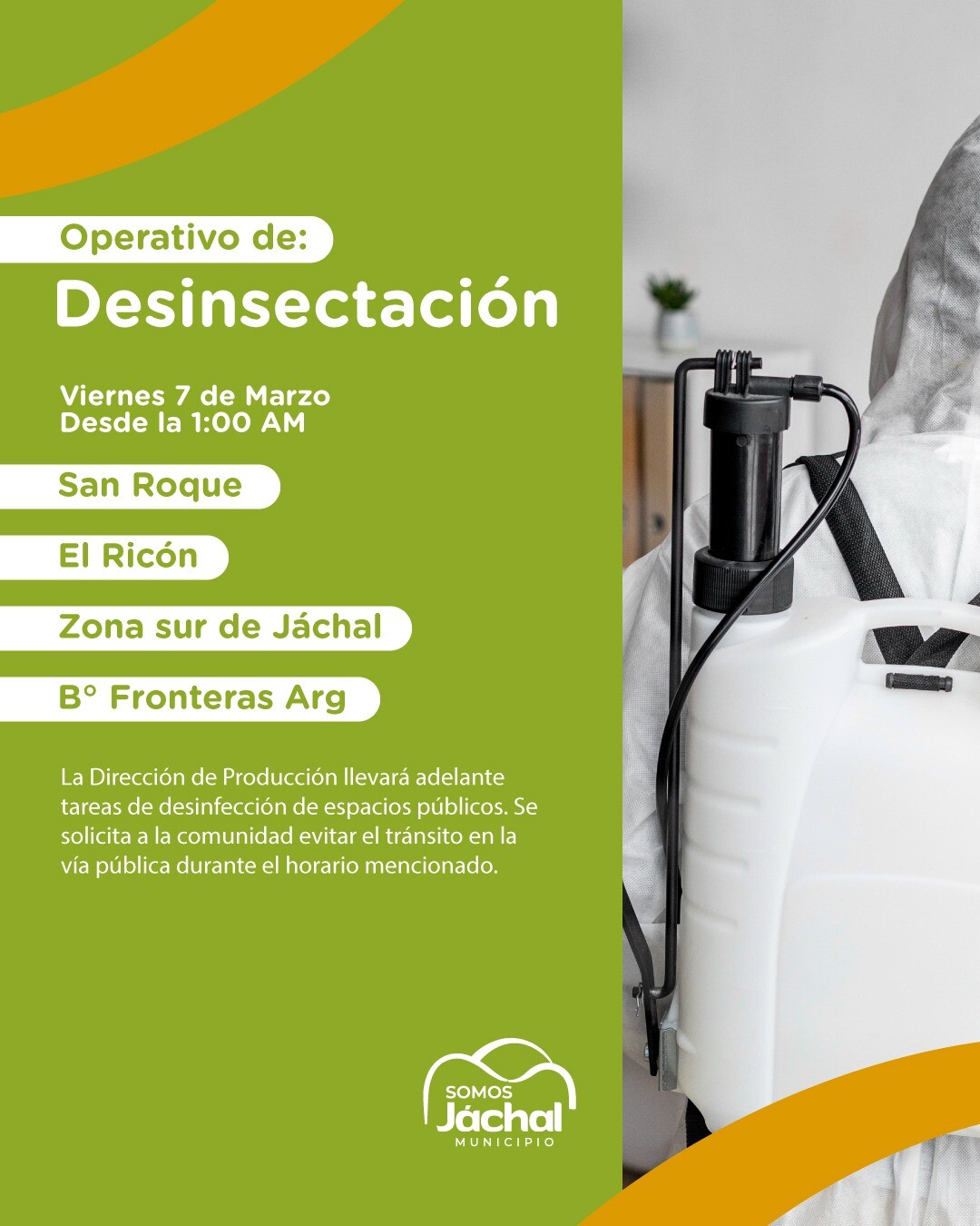 JÁCHAL: cronograma de nuevo operativo de desinsectación