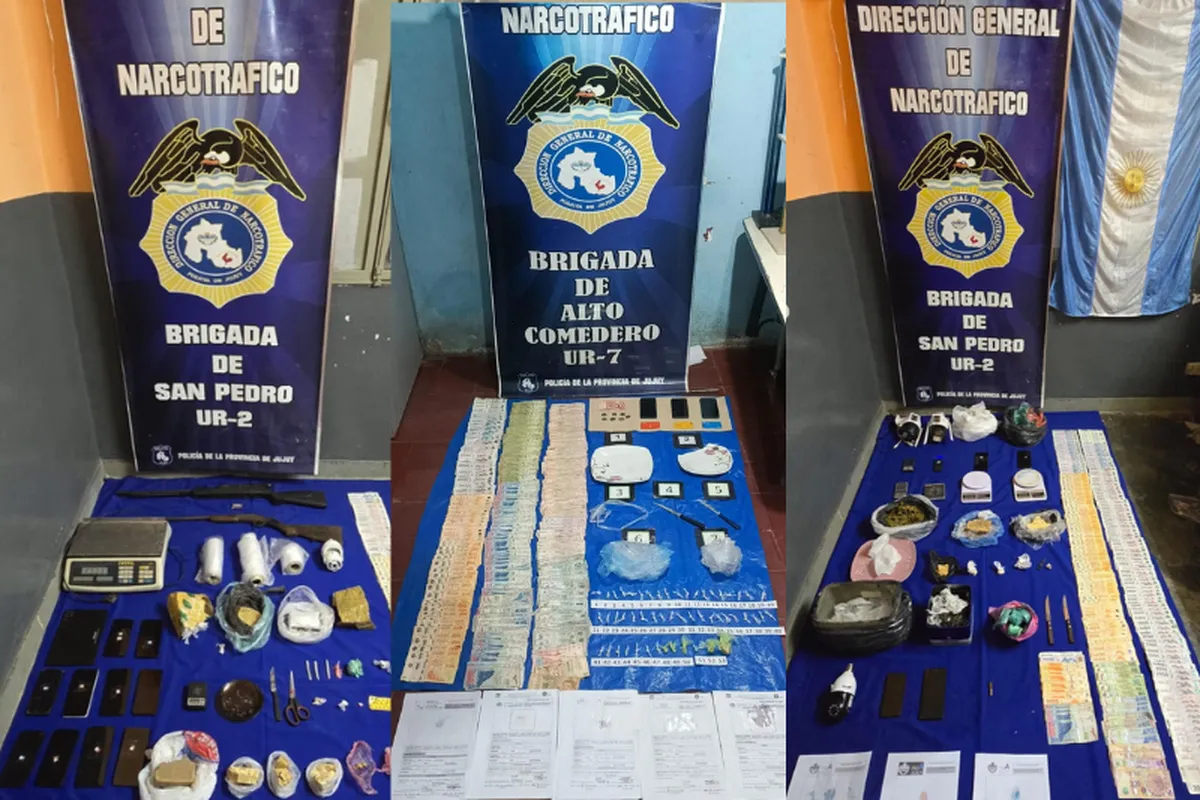 Más de 35 demorados y 17 mil dosis de drogas secuestradas en operativos de narcomenudeo en Jujuy