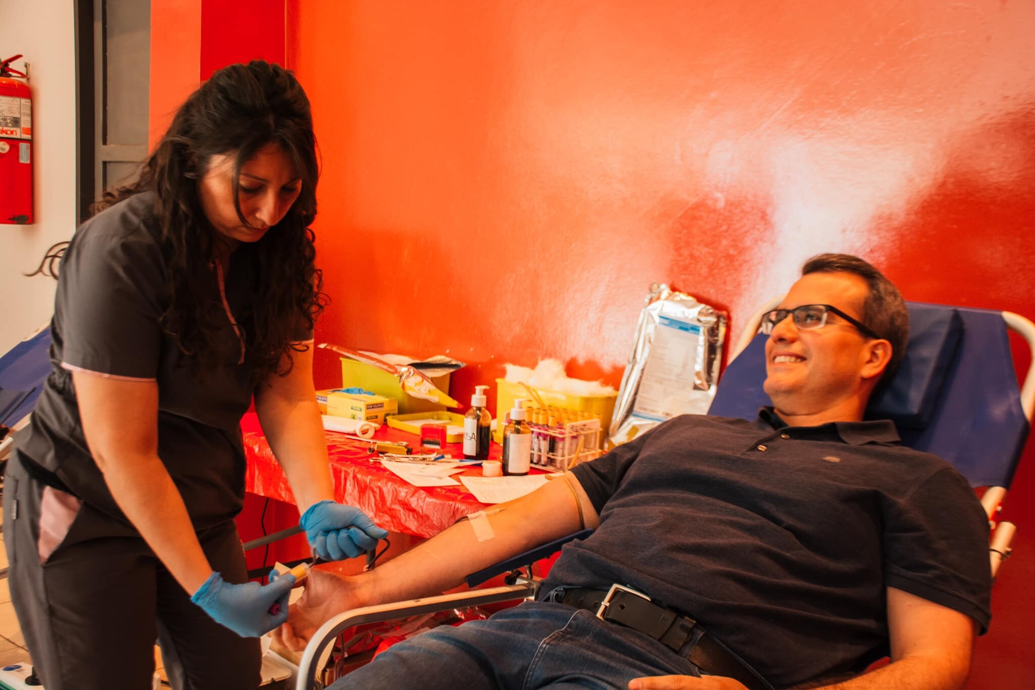 El intendente de Rawson,Carlos Munisaga participo de la jornada «Donar sangre salva vidas «