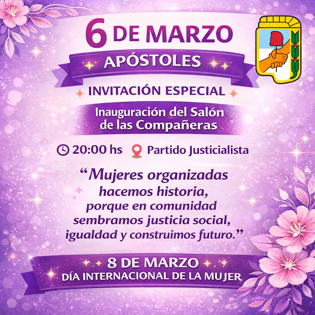 Apóstoles se prepara para la inauguración del Salón de las Compañeras
