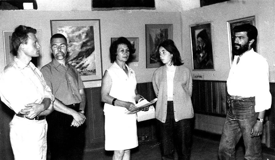 el bolson artistas_ Izq a Der- Oscar Catania- Adriana Ottone - esposa de Leopoldo Chatruc - Zvonimir Katalenic.jpg