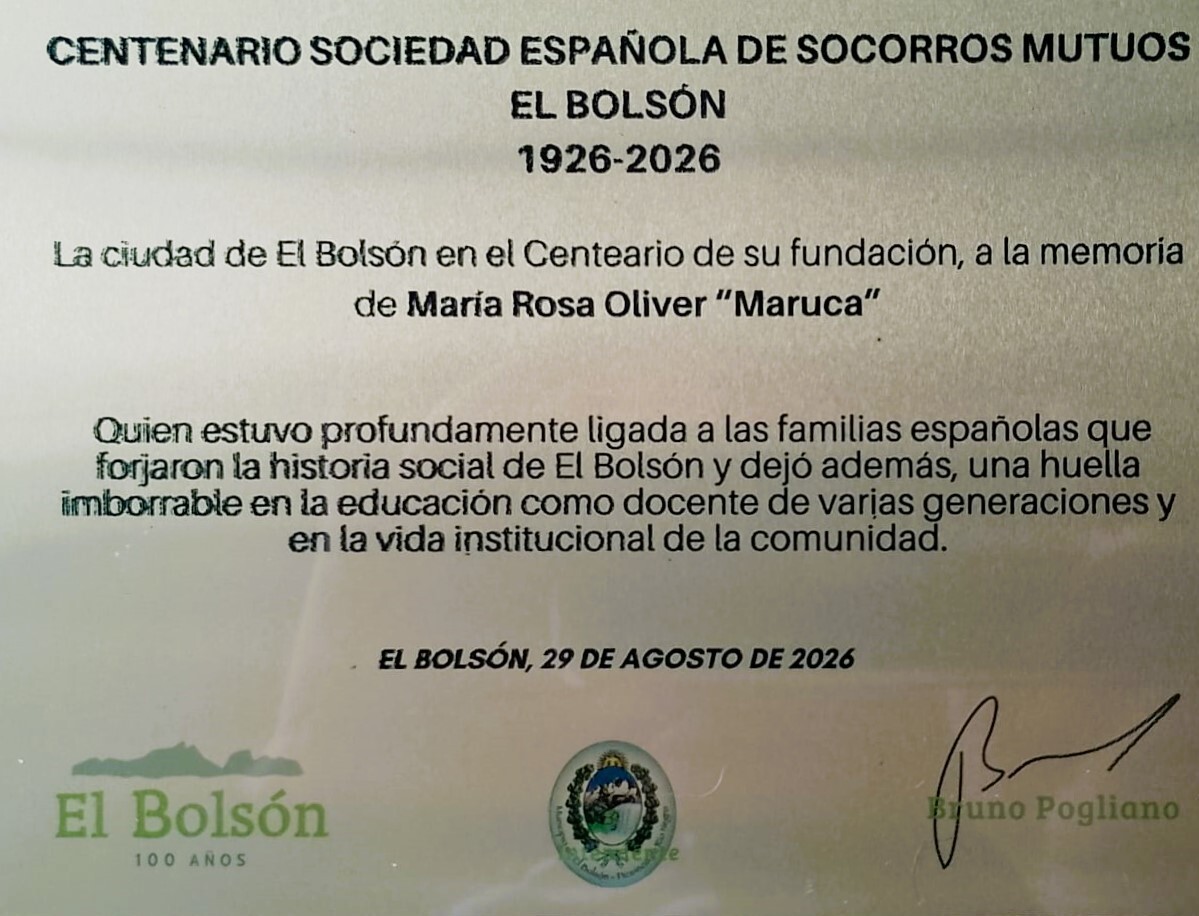 el bolson asoc española centgenario placa a maruca.jpeg el bolson asoc española centgenario placa a maruca.jpeg