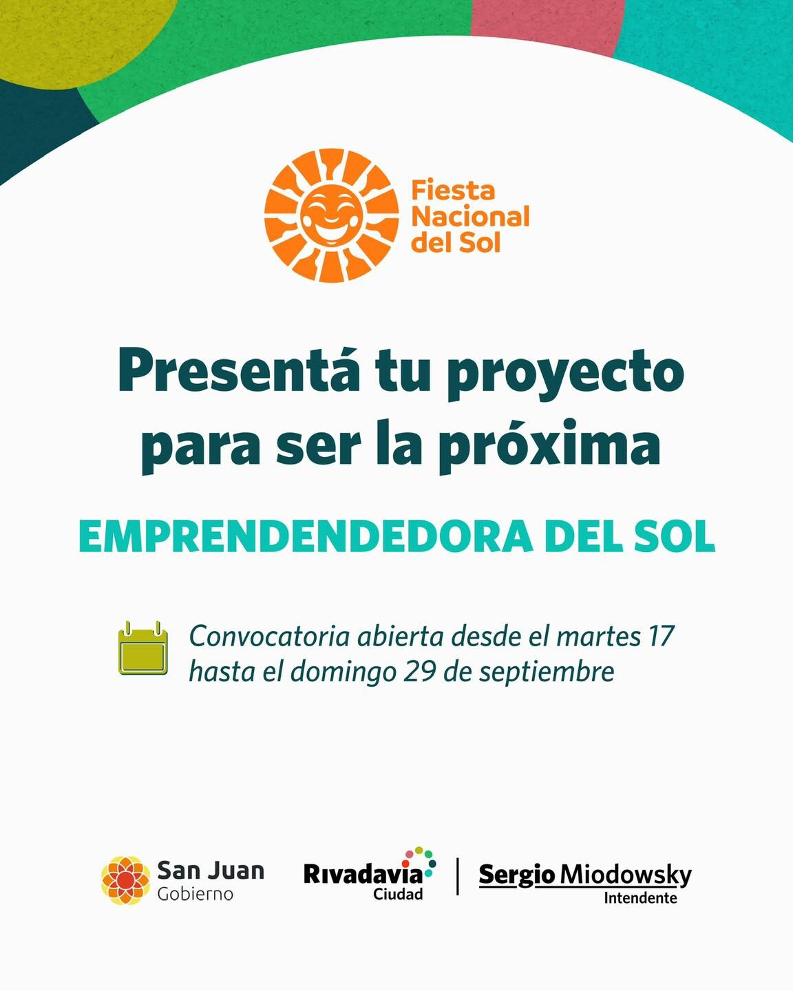 Rivadavia Ciudad inscribirá a las mujeres emprendedoras del departamento que se postulen para la edición 2024 de la Fiesta Nacional del Sol.