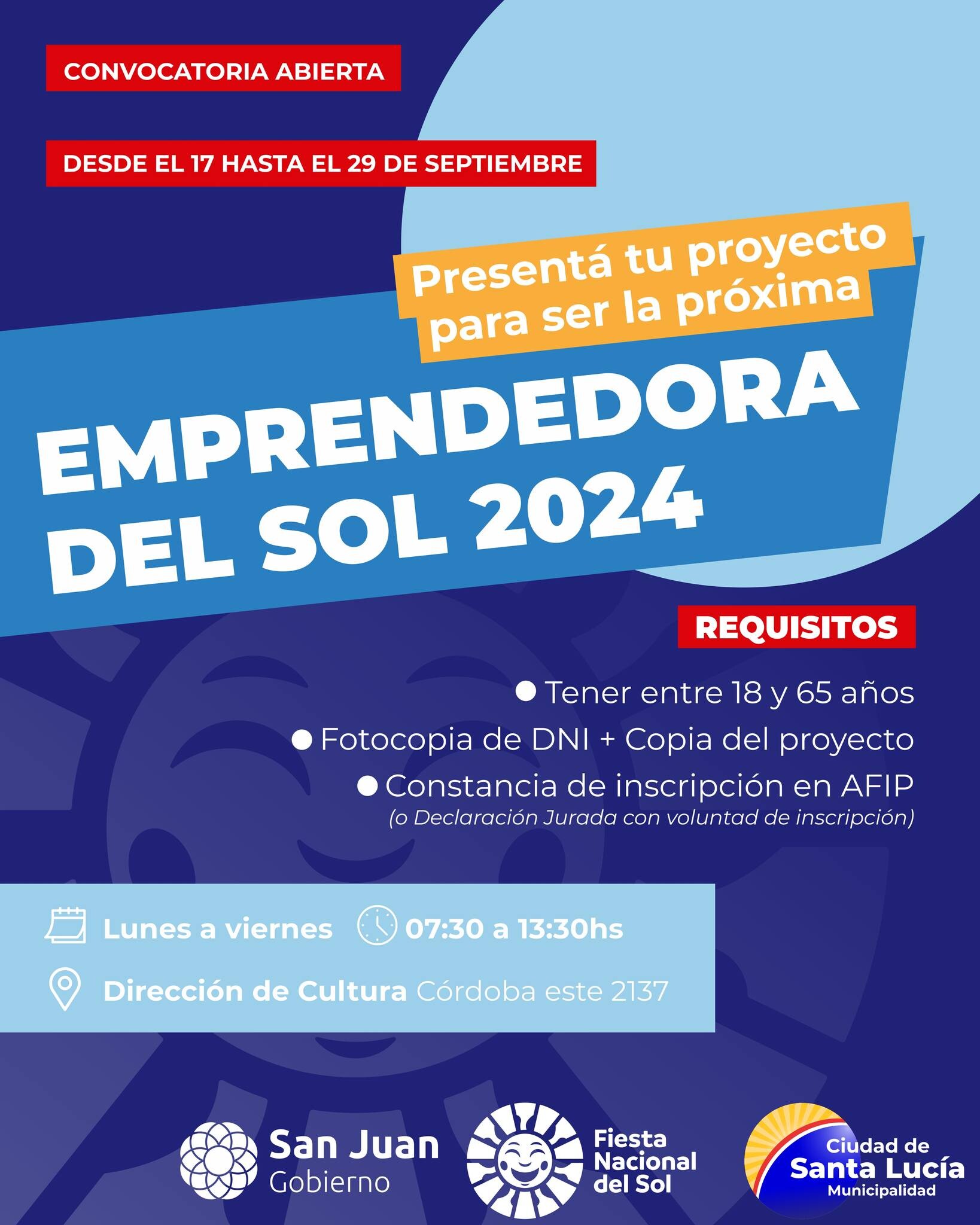 El municipio de la Ciudad de Santa Lucia convoca a que seas la próxima emprendedora en representar al departamento en la FNS24