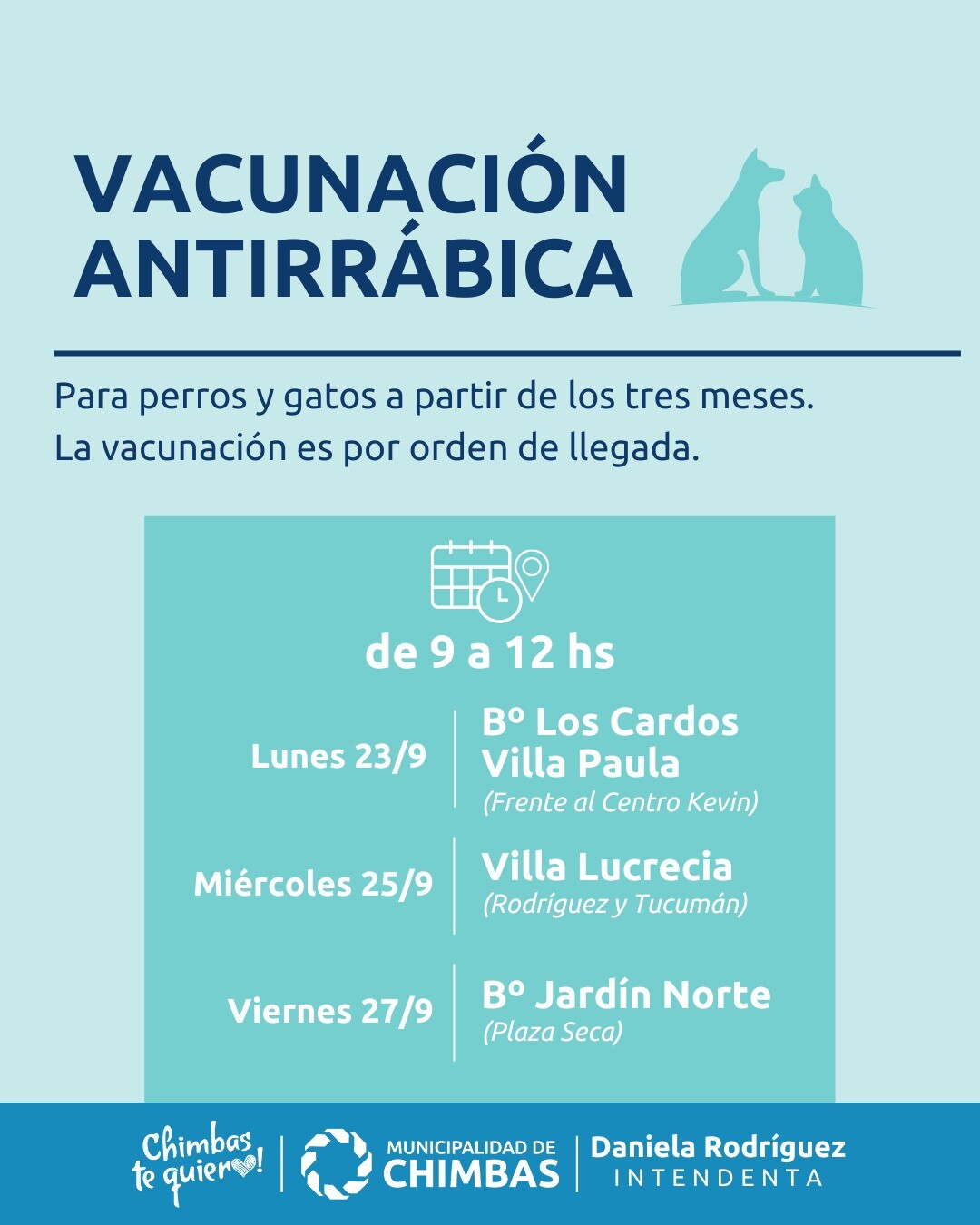 El municipio de la Ciudad de Chimbas llevara a cabo un nuevo cronograma de vacunación antirrábica esta semana.