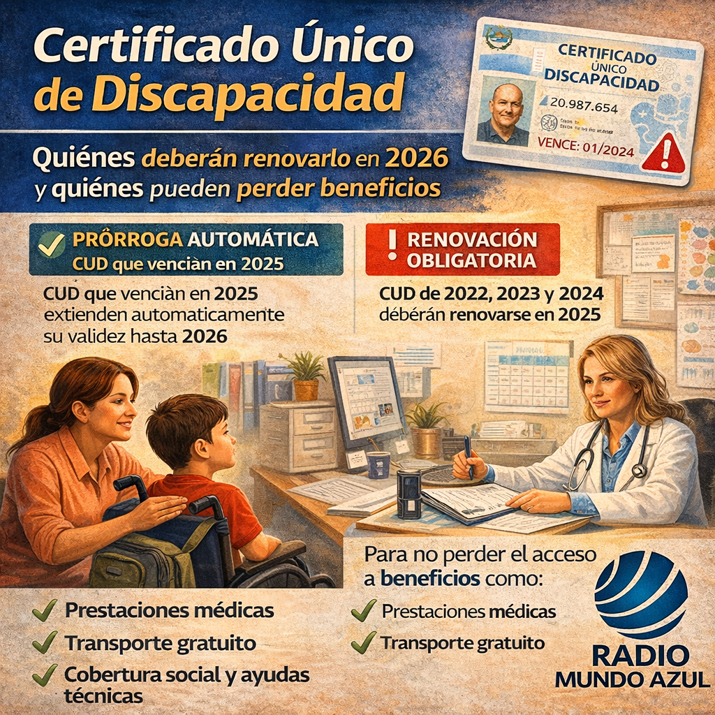 Certificado Único de Discapacidad: quiénes deberán renovarlo en 2026 y quiénes podrían perder beneficios