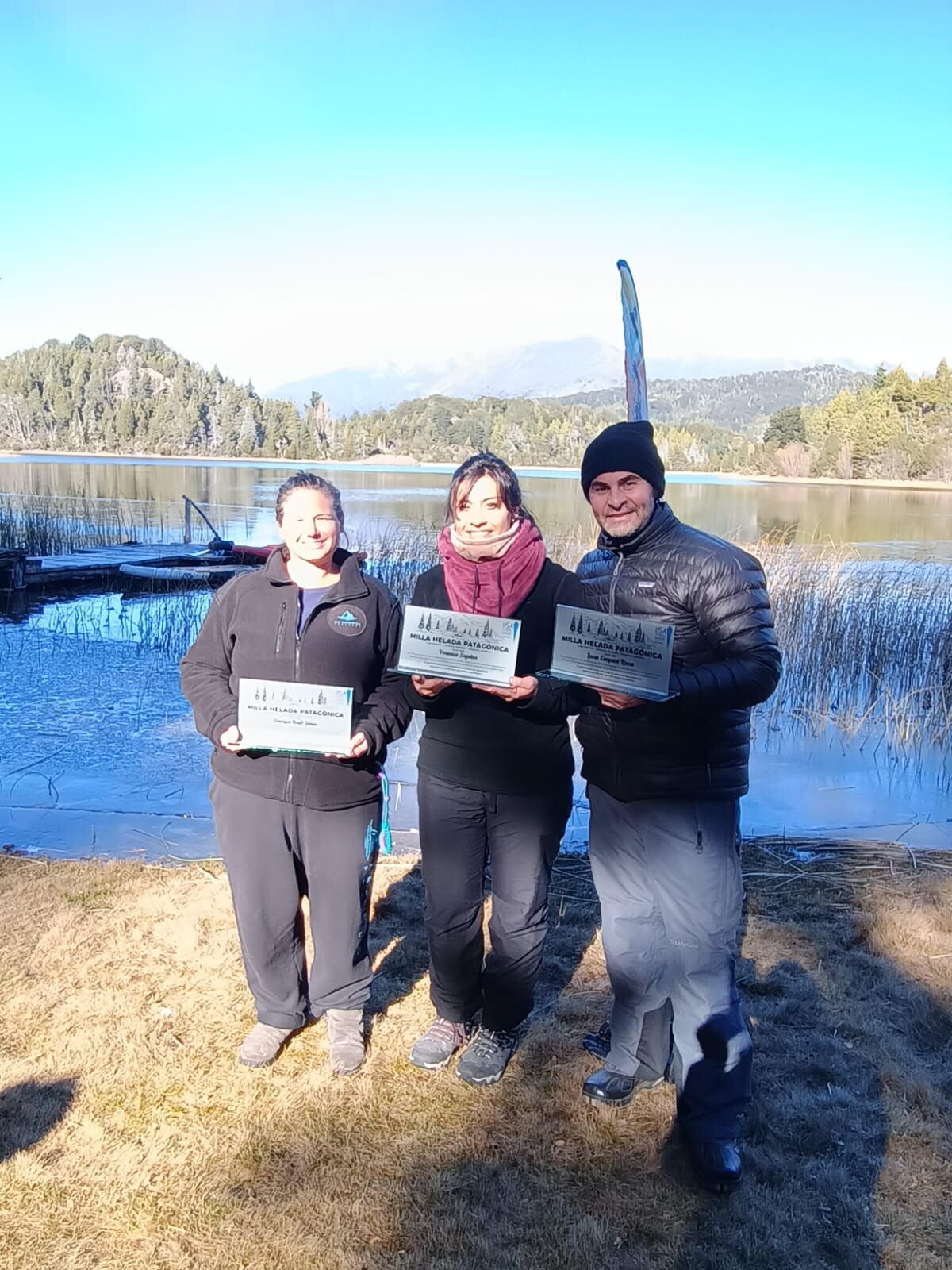 Lucas Rocca representó a Trevelin en el desafiante Ice Mile de Bariloche
