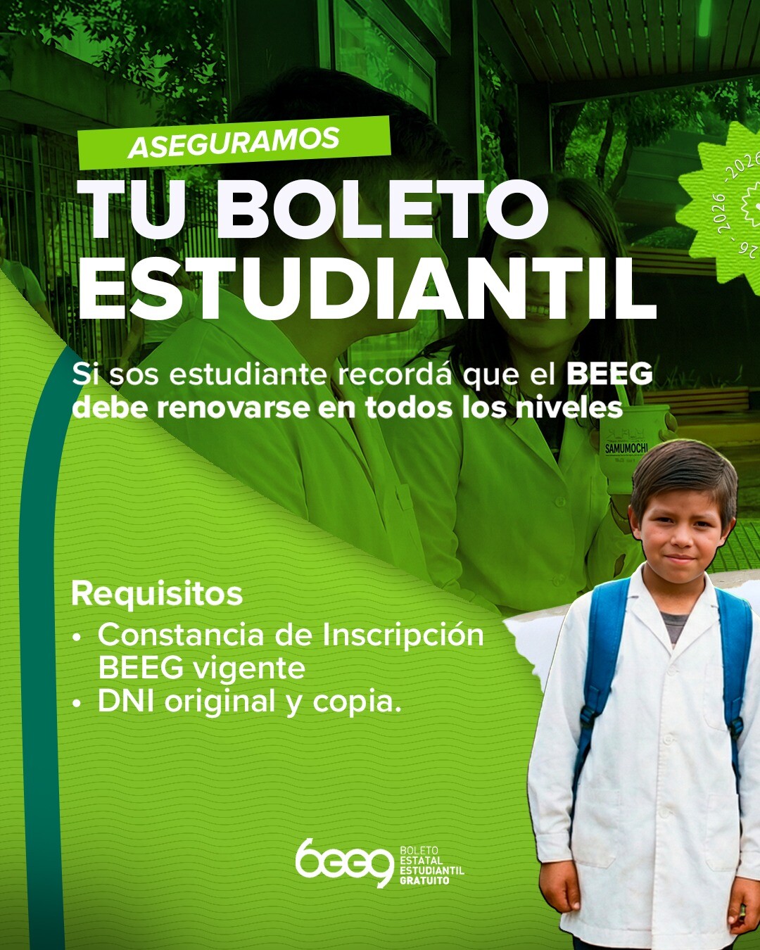 En Apóstoles reabren las inscripciones al Boleto Estatal Estudiantil Gratuito