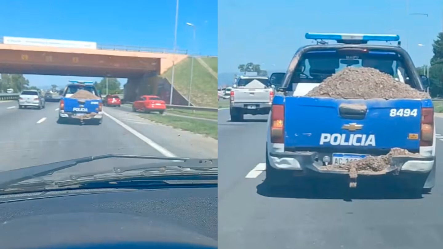 filmaron-a-un-movil-de-la-policia-transportando-tierra-en-circunvalacion-ZY7H2646ZNEVFMWS7UVCRLMOHU