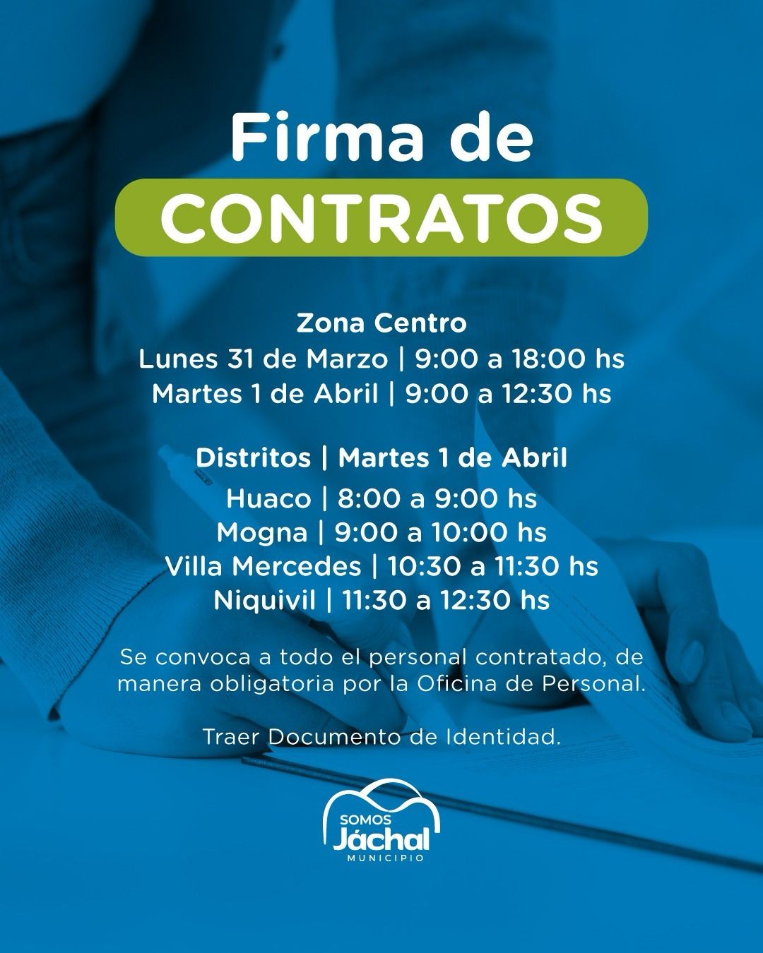 JÁCHAL: firma de contratos