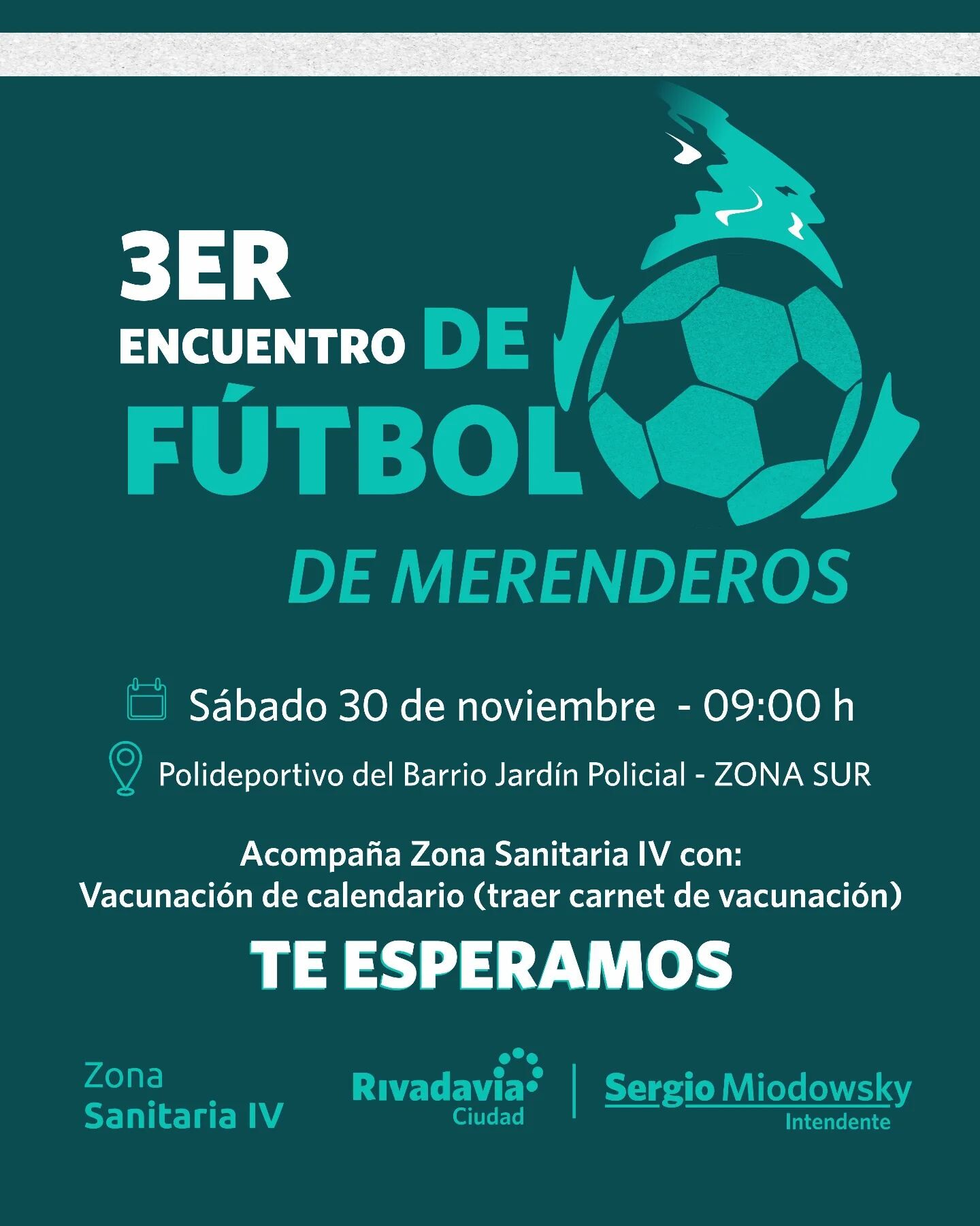 Este fin de semana el Futbol infantil llega a la Zona Sur de Rivadavia.