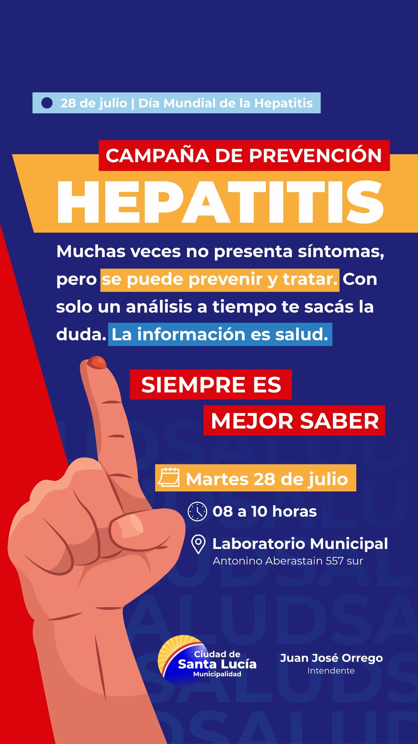 Santa Lucía realizará una campaña gratuita de prevención de hepatitis