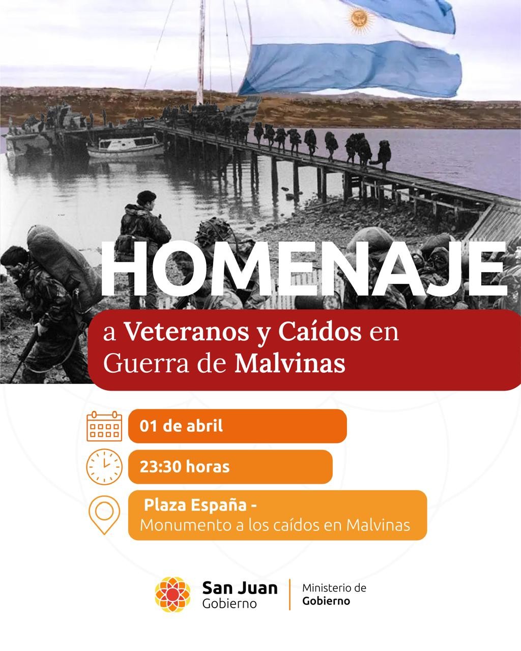 Homenaje y vigilia y acto oficial por el 43º Aniversario de la Gesta de Malvinas