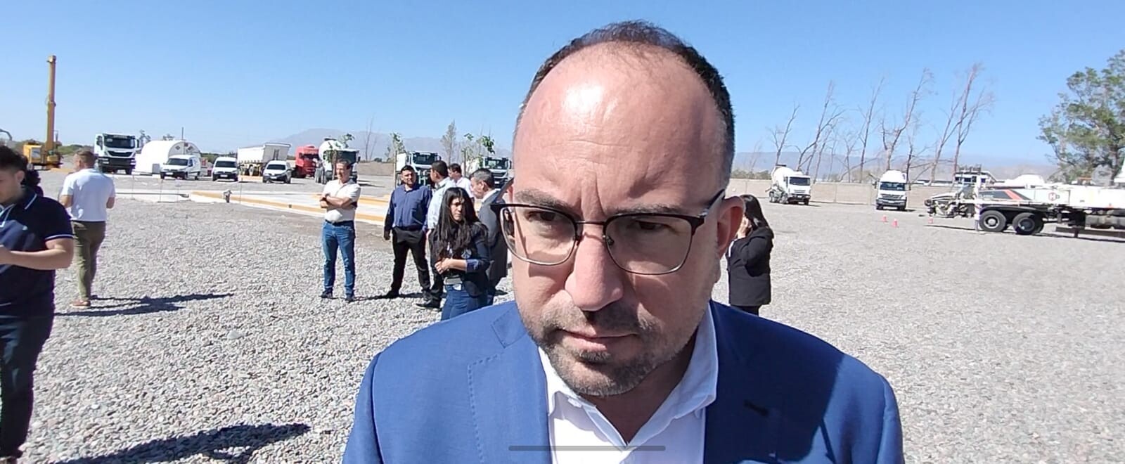 El Int. de Rivadavia, Sergio Miodowsky, estuvo presente en la inauguración de la nueva planta de hormigón en Chimbas
