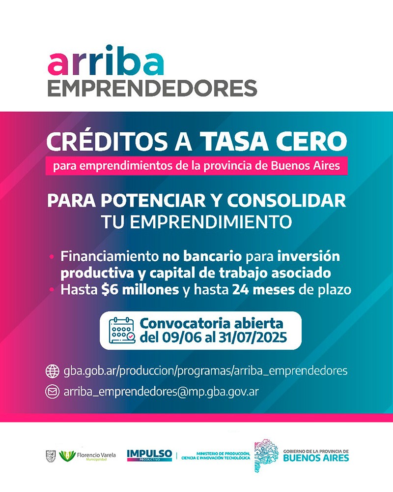 Florencio Varela: Créditos a tasa cero para emprendimientos