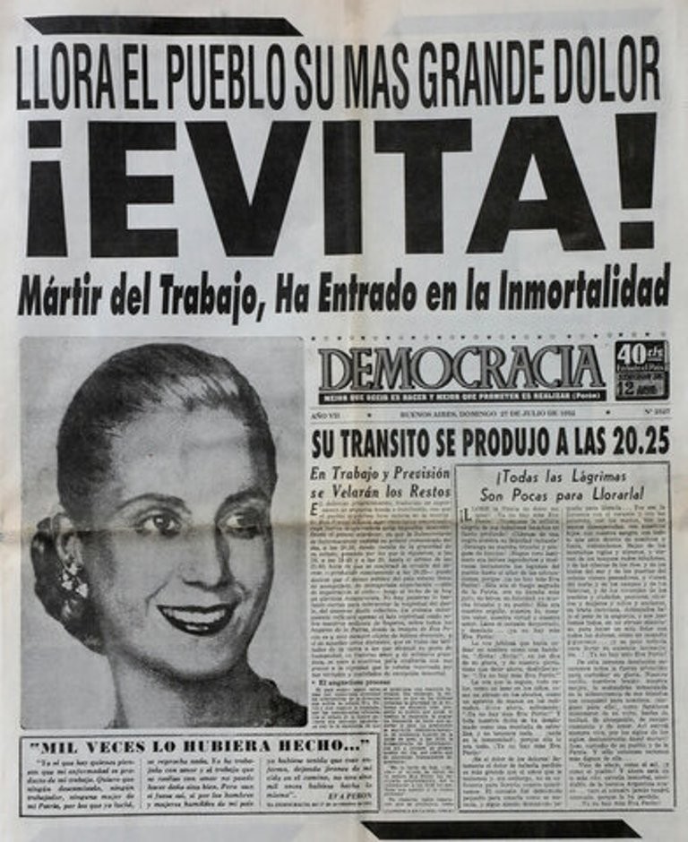 Evita dijo la verdad. Dejó jirones de su vida y fue millones. Por eso su muerte nunca terminó de matarla.