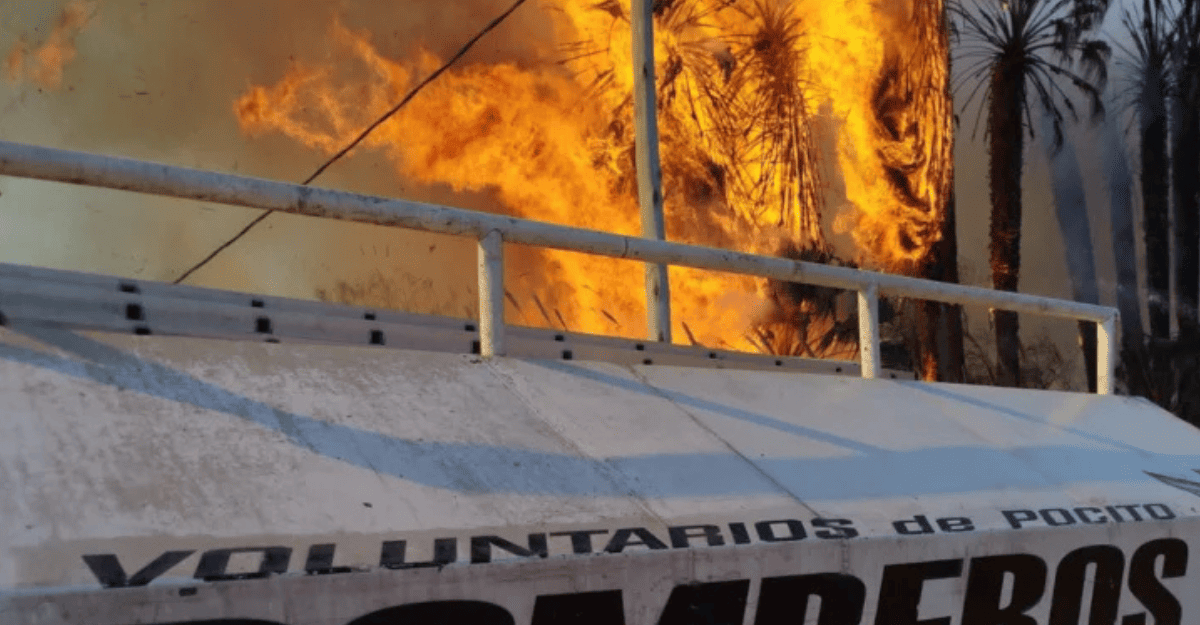 Incendio de gran magnitud en Ruta Nacional 40 entre calles 10 y 11