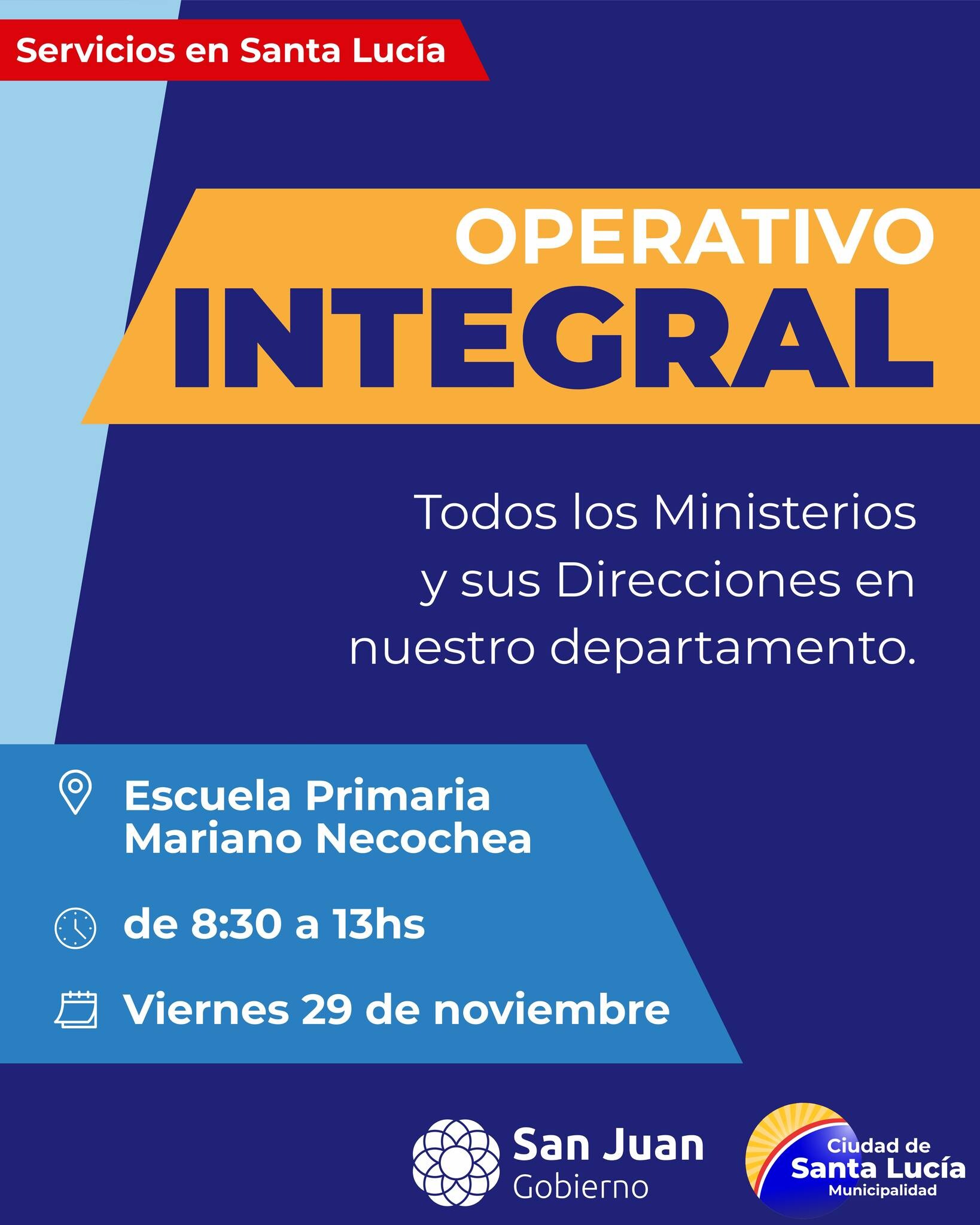 Este viernes llegan los Operativos Integrales del Gobierno provincial  a Santa Lucía