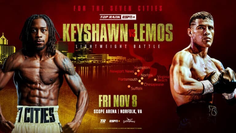 Lemos va a la boca del lobo para enfrentar al invicto Keyshawn Davis