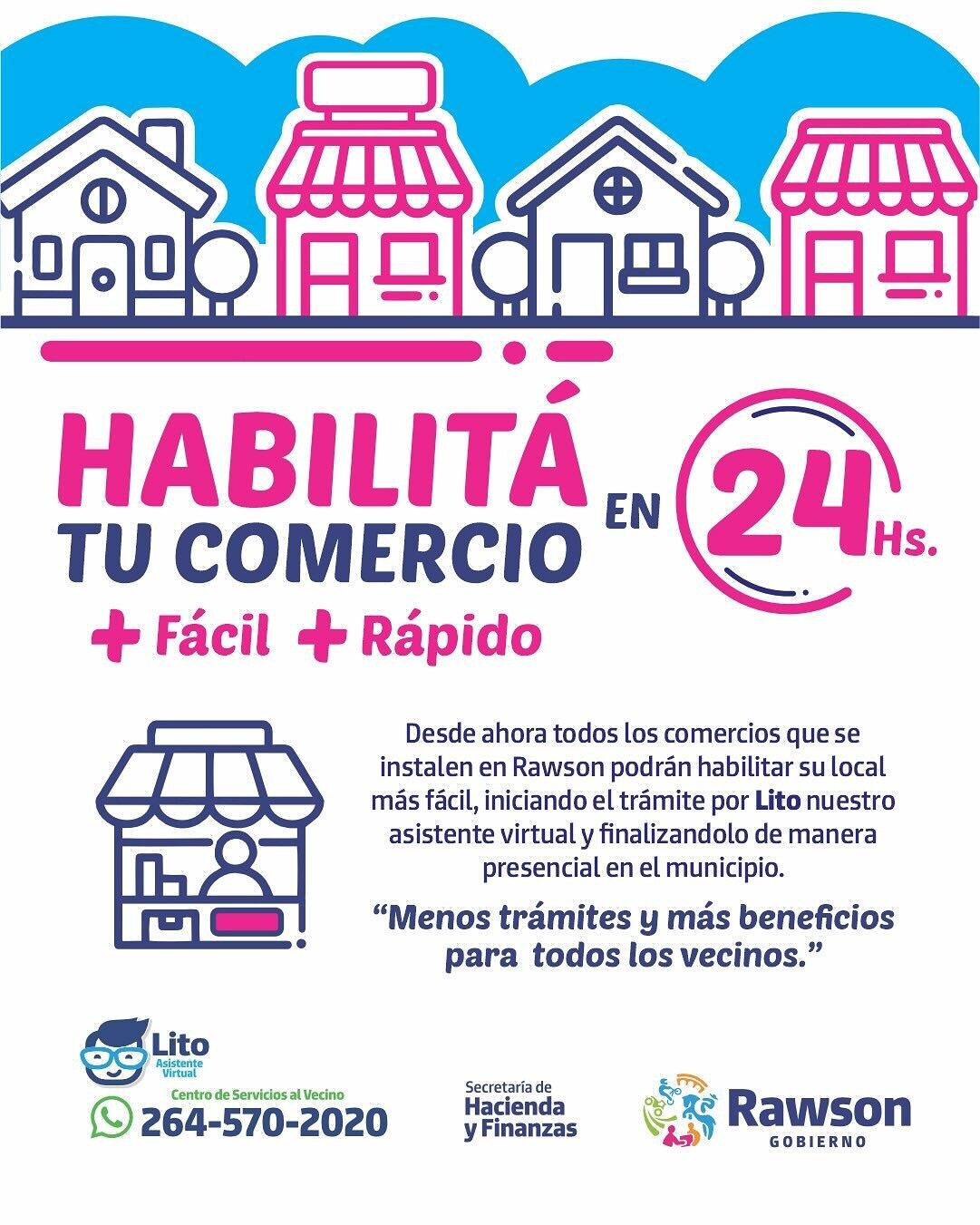 Desde ahora todo comerciante que desee instalarse en el departamento de Rawson podrán hacer la habilitación de manera mas rápida y sencilla.