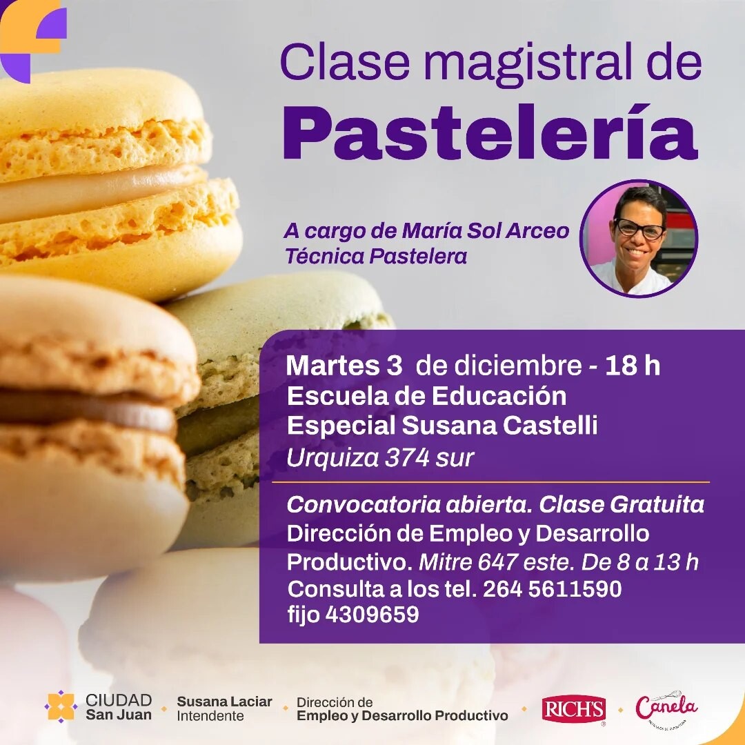 Se realizara una Clase Magistral de Pastelería en la Ciudad