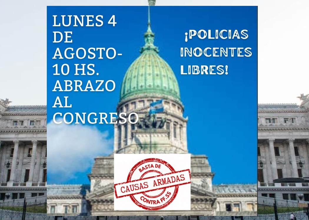 El 4 de agosto, un abrazo al Congreso por la verdad y la justicia