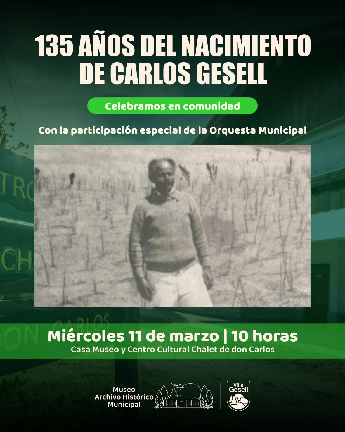 Villa Gesell celebra los 135 años del nacimiento de su fundador