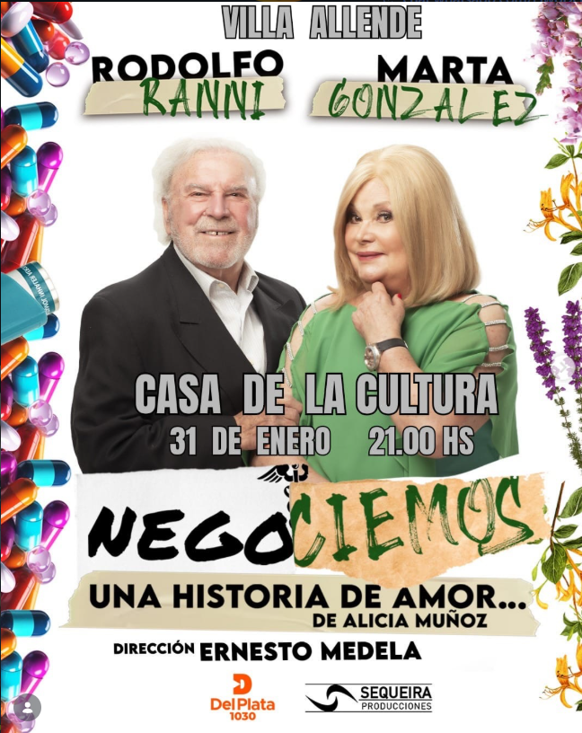 Llega a Villa Allende “Negociemos, una historia de amor”, comedia teatral con Rodolfo Ranni y Marta González