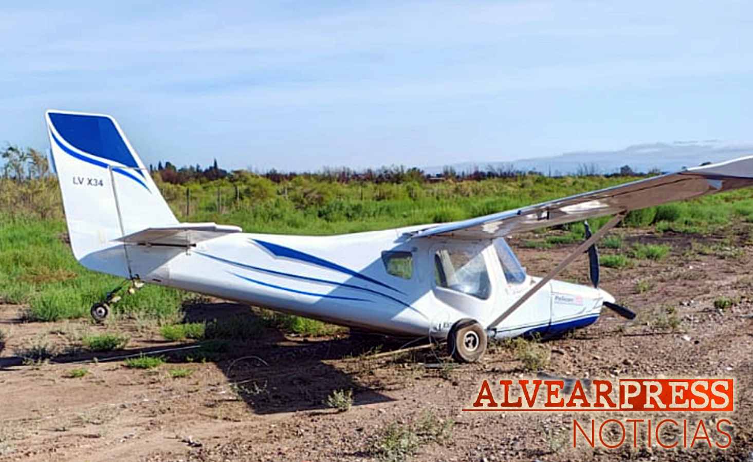 Cayó un avión en la pista del Aeroclub de Gral. Alvear