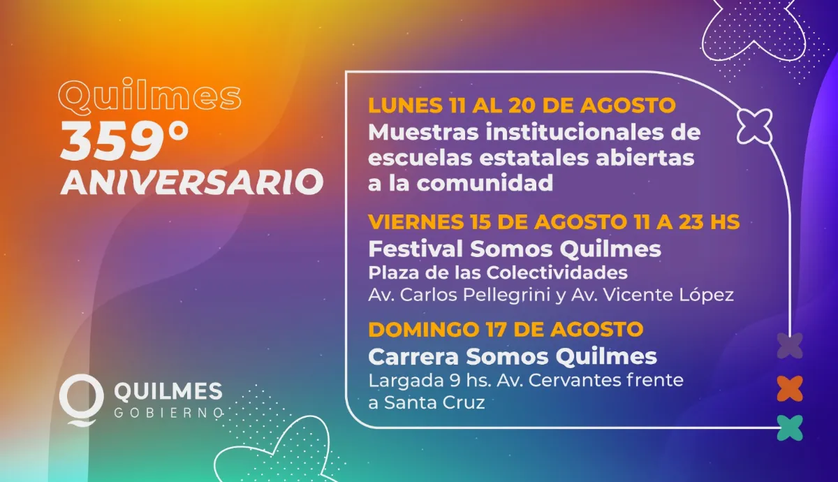 Quilmes: 359° aniversario con distintas actividades para las familias