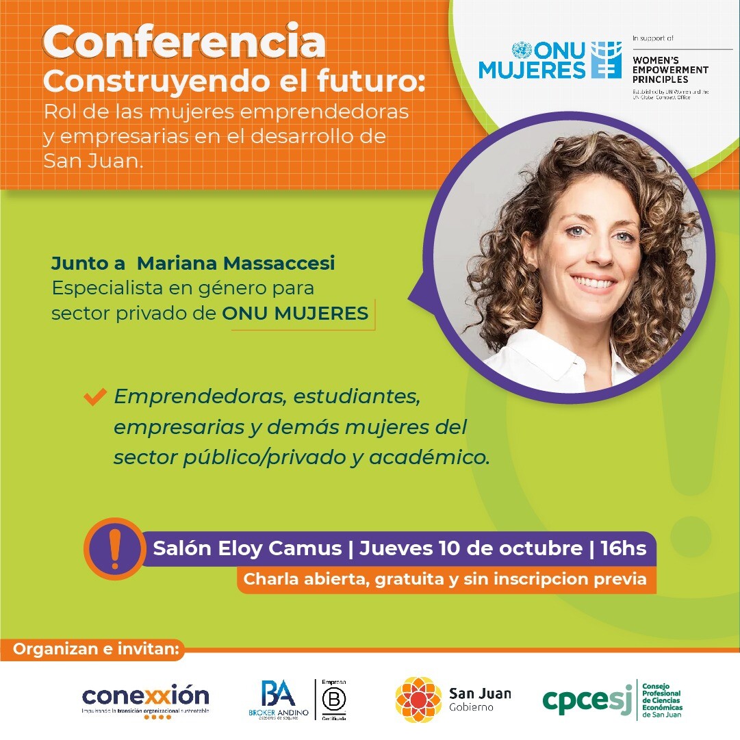 ONU Mujeres llega a San Juan por primera vez y este  encuentro será una verdadera oportunidad de capacitación para las mujeres de la provincia.
