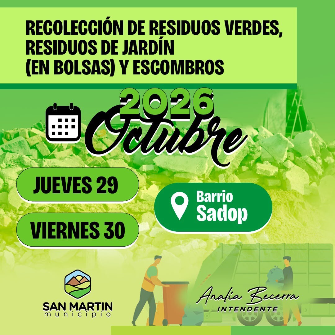 operativo de recolección.jpeg Realizarán un operativo de recolección de residuos verdes y escombros en el Barrio SADOP