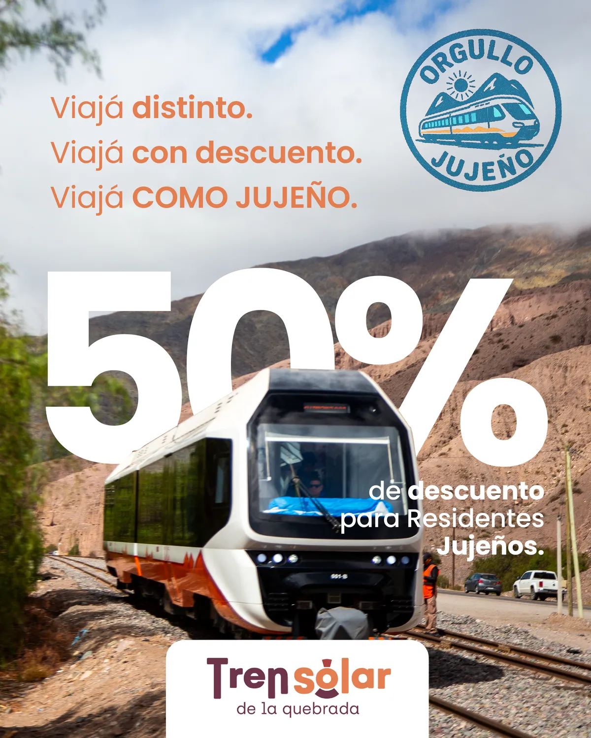 «Orgullo Jujeño»: continúa vigente el beneficio para residentes en el Tren Solar de la Quebrada