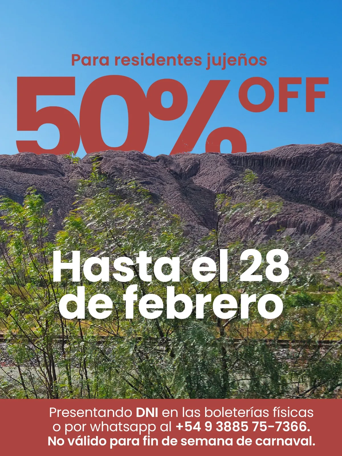 Tren Solar: continúa en febrero la promoción «Orgullo Jujeño» con 50% de descuento para residentes