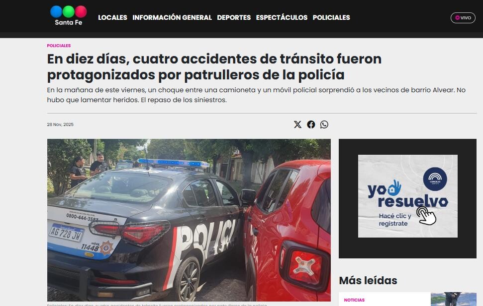 Patrulleros que chocan: la otra cara del cansancio policial