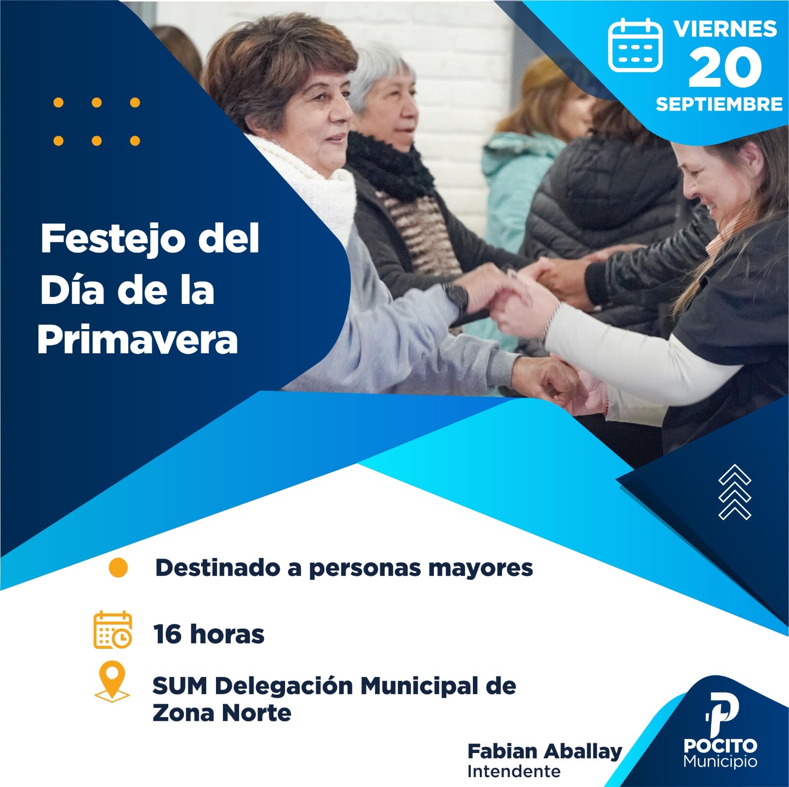 Las personas mayores de Pocito festejarán el Día del Jubilado y de la Primavera este viernes