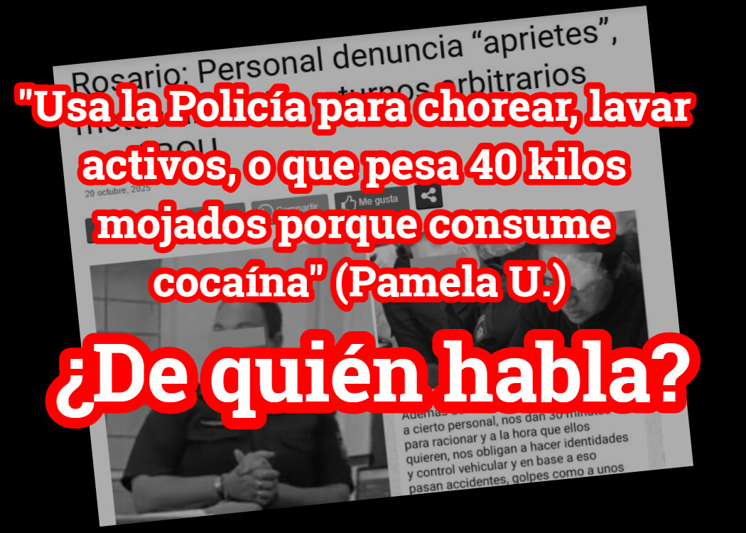 pu_tapa_23oct25_1.jpg DESCARGO EN EL BOU: “hay personal que está en estado físico y usa la Policía para chorear, lavar activos, o que pesa 40 kilos mojados porque consume cocaína”