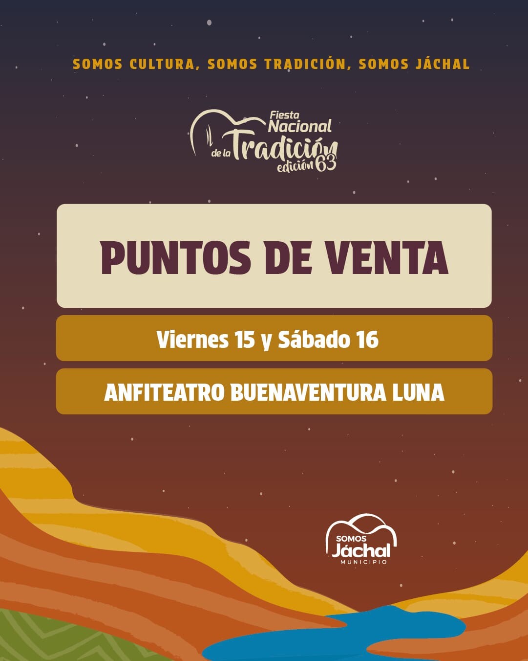 JÁCHAL y LA FNT2024: puntos de ventas para tickets del día 15 y 16 de noviembre