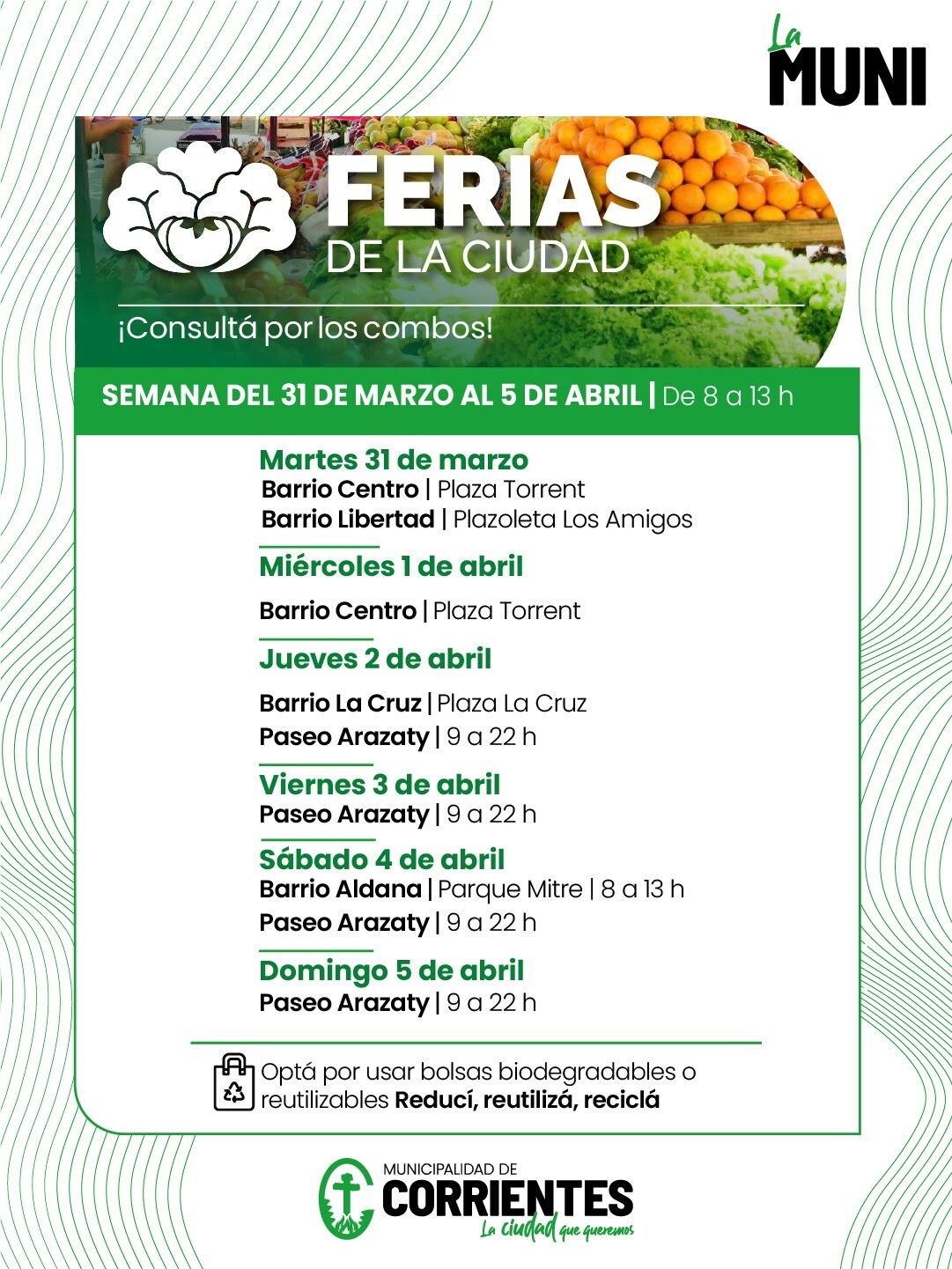 recorido.jpg Más cerca, más frescos: las Ferias de la Ciudad comienzan su recorrido de abril