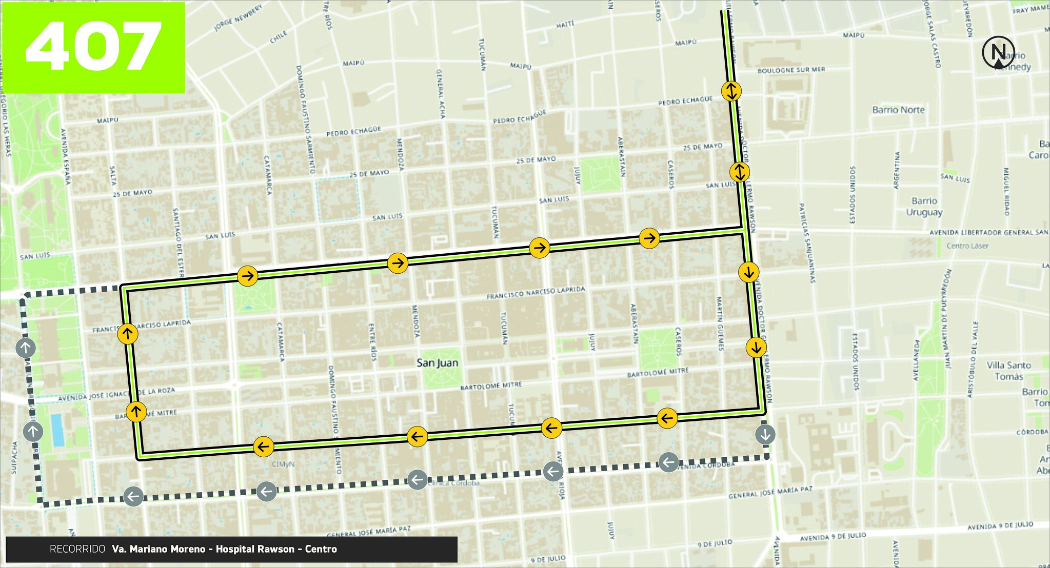 RedTulum informo que modifica los recorridos de las líneas 407 y 408 desde este lunes 12 de mayo.
