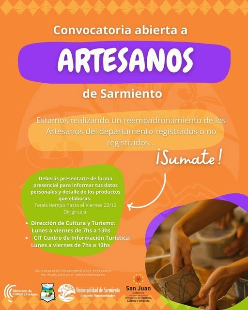 El municipio de Sarmiento comenzó con el re empadronamiento de artesanos del departamento que estén o no registrados.