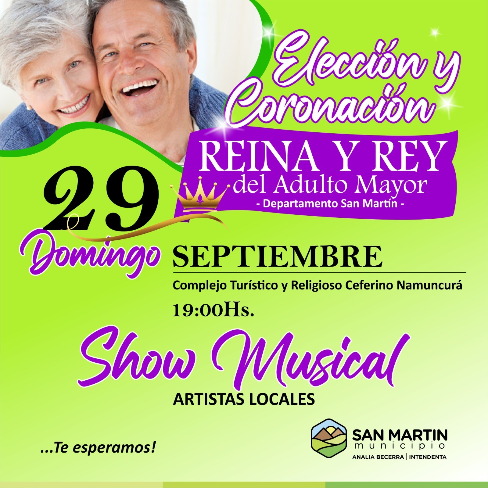 Este fin de semana el municipio de San Martin realizara  la elección de la Reina y Rey del Adulto Mayor.