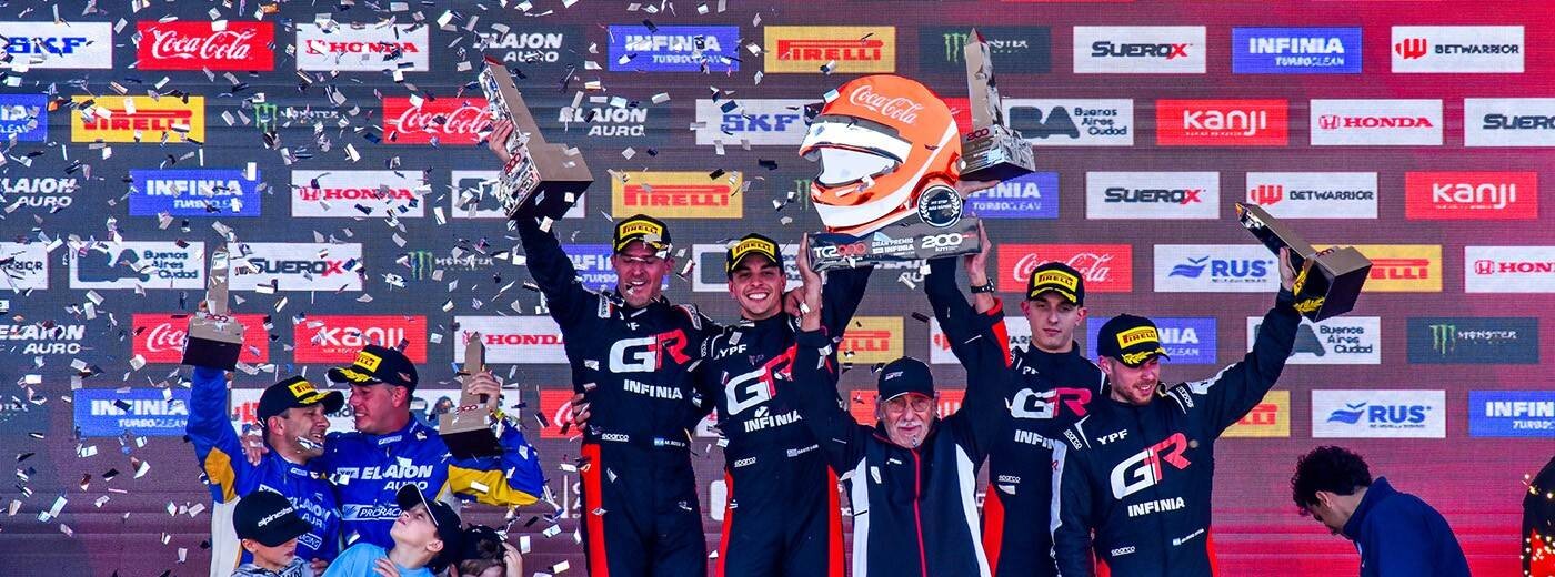 Rossi-Urrutia encabezaron el 1-2 de Toyota en los 200 Kilómetros de Baires