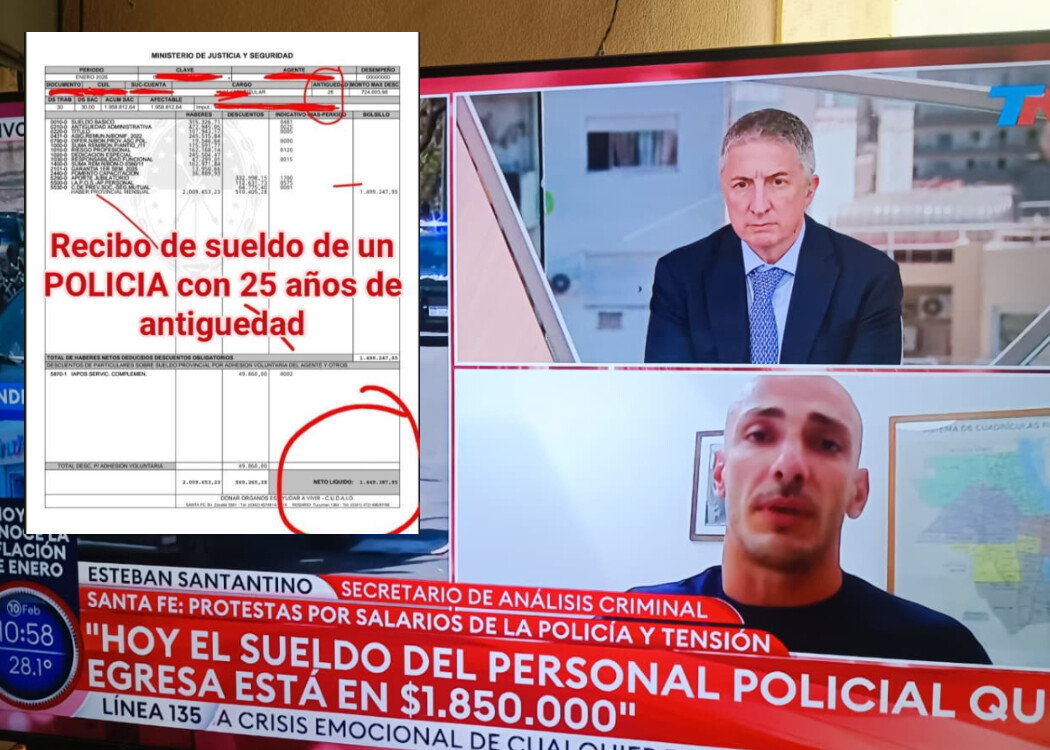 Santantino mintió sobre los sueldos policiales y el propio Pullaro lo desmintió